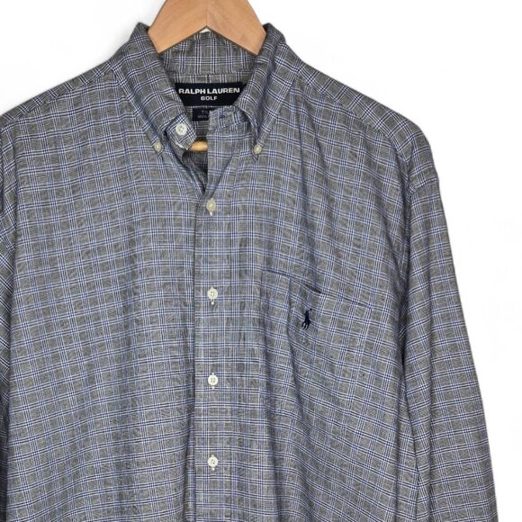 Ralph Lauren Golf Glen Check Button Down Shirt Men's Tattersall Plaid Preppy M - Picture 2 of 6